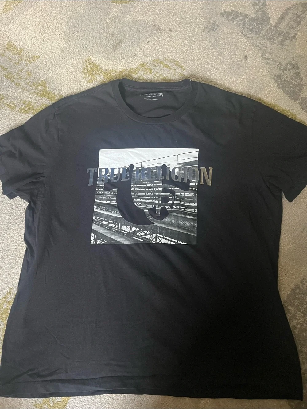 True Religion Men’s Black Graphic Logo Tee Y2K